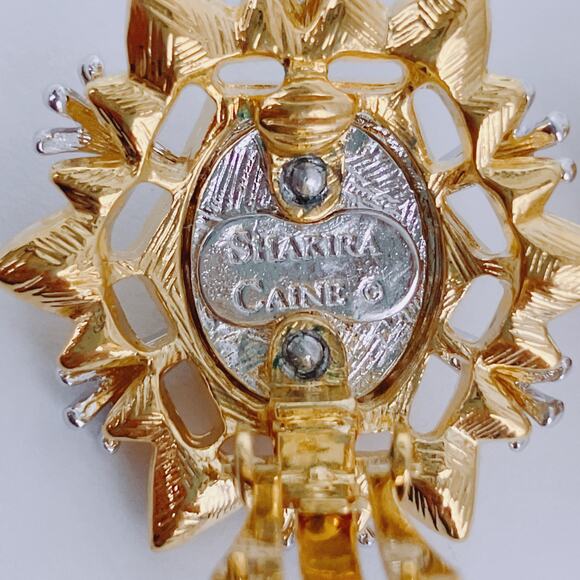 Signed Shakira Caine Butler Wilson Two Tone Red Glass Bollywood Style Earrings - Picture 9 of 10